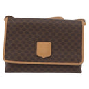 CELINE Macadam Canvas Schoudertas PVC Leer Bruin Goud Auth am11484A-13
