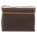 CELINE Macadam Canvas Schoudertas PVC Leer Bruin Goud Auth am11484A-2