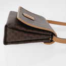 CELINE Macadam Canvas Schoudertas PVC Leer Bruin Goud Auth am11484A-3