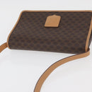CELINE Macadam Canvas Schoudertas PVC Leer Bruin Goud Auth am11484A-6