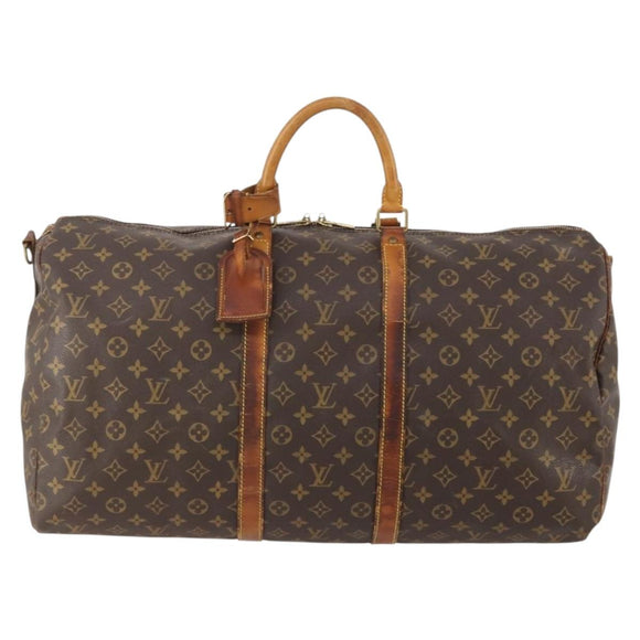 LOUIS VUITTON Monogram Keepall Bandouliere 55 Boston Bag M41414 LV Auth am11487