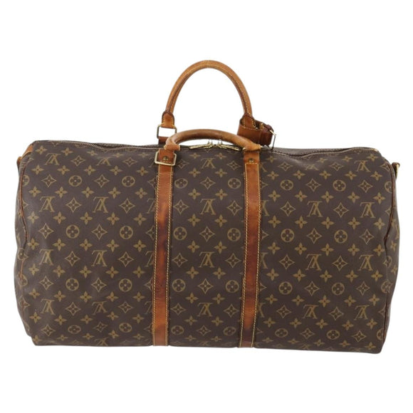 LOUIS VUITTON Monogram Keepall Bandouliere 55 Boston Bag M41414 LV Auth am11487