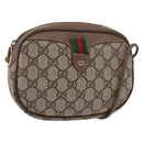GUCCI GG Supreme Web Sherry Line Bag PVC Beige 007 58 6112 4023 Auth am11491-1