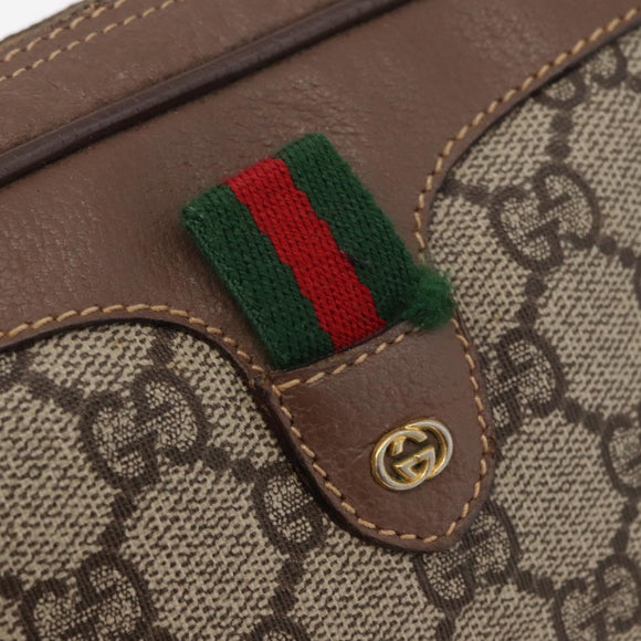 GUCCI GG Supreme Web Sherry Line Bag PVC Beige 007 58 6112 4023 Auth am11491