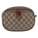 GUCCI GG Supreme Web Sherry Line Bag PVC Beige 007 58 6112 4023 Auth am11491-2