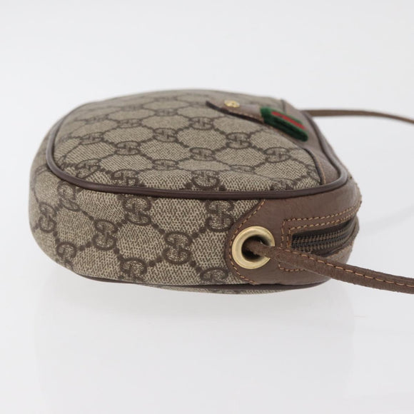 GUCCI GG Supreme Web Sherry Line Bag PVC Beige 007 58 6112 4023 Auth am11491