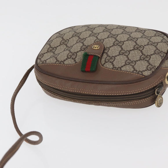GUCCI GG Supreme Web Sherry Line Bag PVC Beige 007 58 6112 4023 Auth am11491