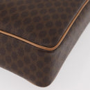 CELINE Macadam Canvas Schoudertas PVC Leer Bruin Goud Auth am11493A-16