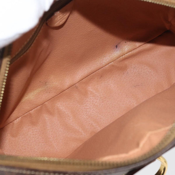 CELINE Macadam Canvas Schoudertas PVC Leer Bruin Goud Auth am11493A