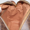 CELINE Macadam Canvas Schoudertas PVC Leer Bruin Goud Auth am11493A-19