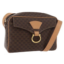 CELINE Macadam Canvas Schoudertas PVC Leer Bruin Goud Auth am11493A-1