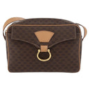 CELINE Macadam Canvas Schoudertas PVC Leer Bruin Goud Auth am11493A-13