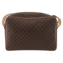 CELINE Macadam Canvas Schoudertas PVC Leer Bruin Goud Auth am11493A-2