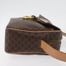 CELINE Macadam Canvas Schoudertas PVC Leer Bruin Goud Auth am11493A-3