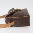 CELINE Macadam Canvas Schoudertas PVC Leer Bruin Goud Auth am11493A-4
