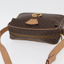 CELINE Macadam Canvas Schoudertas PVC Leer Bruin Goud Auth am11493A-6