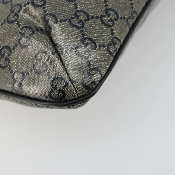 GUCCI GG Crystal Shoulder Bag Coated Canvas Navy Gold 189749 Auth am11494A