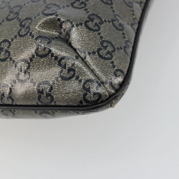 GUCCI GG Crystal Shoulder Bag Coated Canvas Navy Gold 189749 Auth am11494A