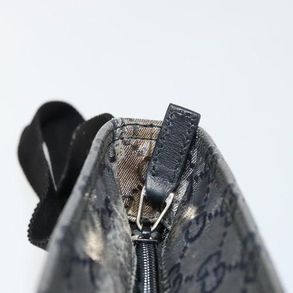 GUCCI GG Crystal Shoulder Bag Coated Canvas Navy Gold 189749 Auth am11494A