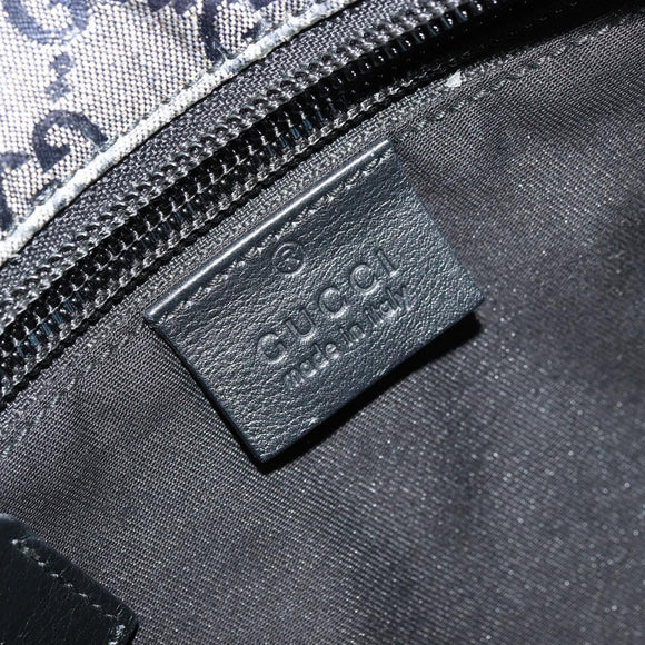 GUCCI GG Crystal Shoulder Bag Coated Canvas Navy Gold 189749 Auth am11494A