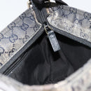 GUCCI GG Crystal Shoulder Bag Coated Canvas Navy Gold 189749 Auth am11494A-19