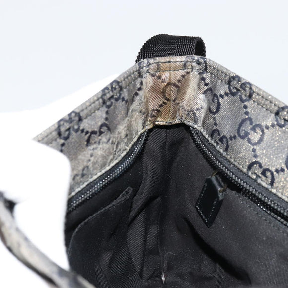 GUCCI GG Crystal Shoulder Bag Coated Canvas Navy Gold 189749 Auth am11494A