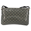 GUCCI GG Crystal Shoulder Bag Coated Canvas Navy Gold 189749 Auth am11494A-2