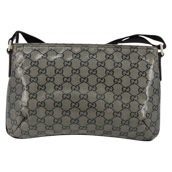 GUCCI GG Crystal Shoulder Bag Coated Canvas Navy Gold 189749 Auth am11494A
