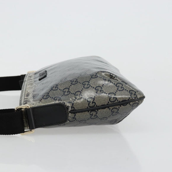 GUCCI GG Crystal Shoulder Bag Coated Canvas Navy Gold 189749 Auth am11494A
