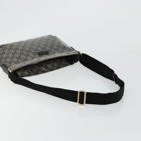GUCCI GG Crystal Shoulder Bag Coated Canvas Navy Gold 189749 Auth am11494A
