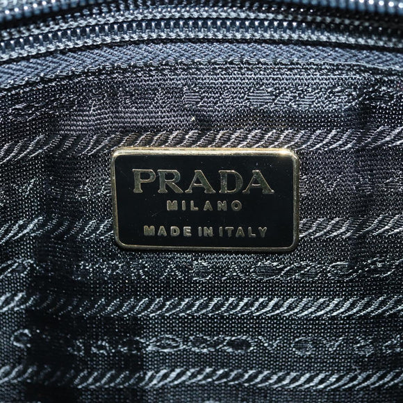 PRADA Chain Hand Bag Nylon Black Gold B4019 Auth am11495V