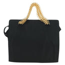 PRADA Chain Hand Bag Nylon Black Gold B4019 Auth am11495V-2