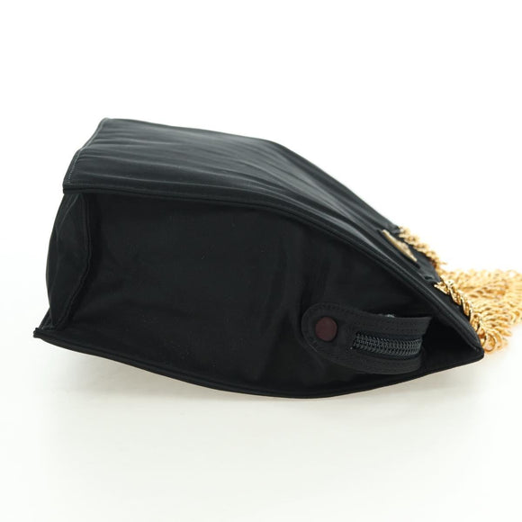 PRADA Chain Hand Bag Nylon Black Gold B4019 Auth am11495V