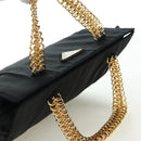 PRADA Chain Hand Bag Nylon Black Gold B4019 Auth am11495V-6