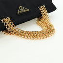 PRADA Chain Hand Bag Nylon Black Gold B4019 Auth am11495V-7