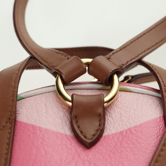 Miu Miu Backpack Leather Multicolor Gold Auth am11496V
