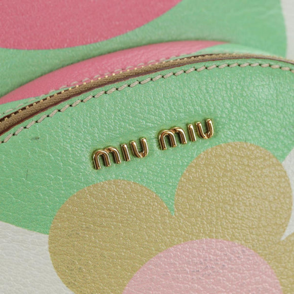 Miu Miu Backpack Leather Multicolor Gold Auth am11496V