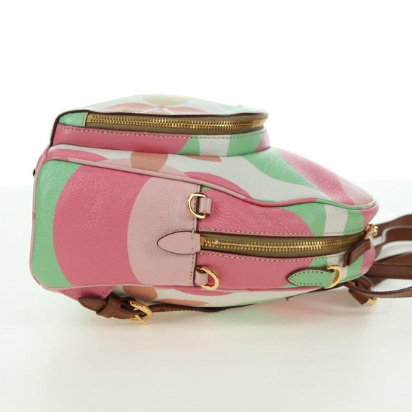 Miu Miu Backpack Leather Multicolor Gold Auth am11496V