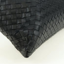 BOTTEGA VENETA INTRECCIATO Shoulder Bag Leather Black Silver Auth am11497SAV-13