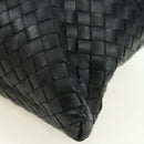 BOTTEGA VENETA INTRECCIATO Shoulder Bag Leather Black Silver Auth am11497SAV-14