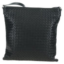 BOTTEGA VENETA INTRECCIATO Shoulder Bag Leather Black Silver Auth am11497SAV-2