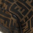 FENDI Zucca Canvas Mini Boston Bag Brown Black Auth am11498SAV-17