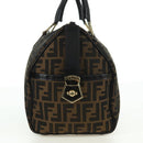 FENDI Zucca Canvas Mini Boston Bag Brown Black Auth am11498SAV-4