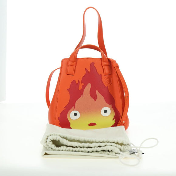 LOEWE × Studio Ghibli Calcifer Nugget Hammock Bag Leather Orange Auth am11499SM