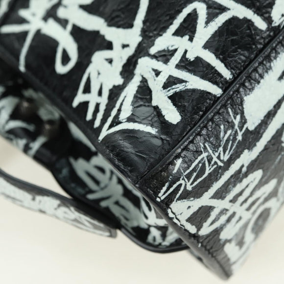 BALENCIAGA Neo Kago City XS Graffiti Bag Leather White 700940 Auth am11504SM