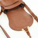 Chloe Small Saddle Bag Leather Brown Gold Auth am11505V-10