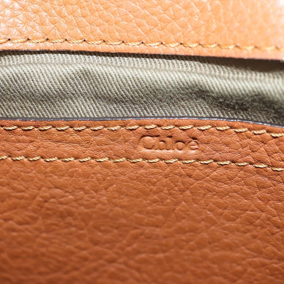 Chloe Small Saddle Bag Leather Brown Gold Auth am11505V