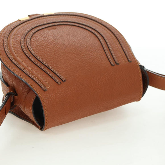 Chloe Small Saddle Bag Leather Brown Gold Auth am11505V