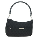 GUCCI Bamboo GG Canvas Hand Bag Black Silver 001 3865 Auth am11509A-1