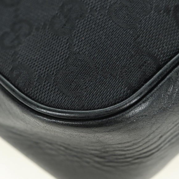 GUCCI Bamboo GG Canvas Hand Bag Black Silver 001 3865 Auth am11509A